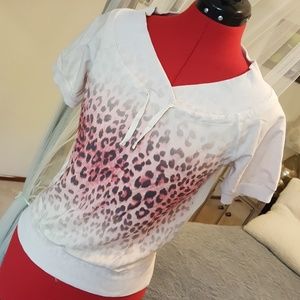Met XS Small animal print pink top